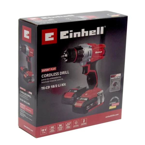Einhell TE-CD 18-Volt Cordless 2-Speed 1250 RPM MAX Workshop Drill/Driver Kit