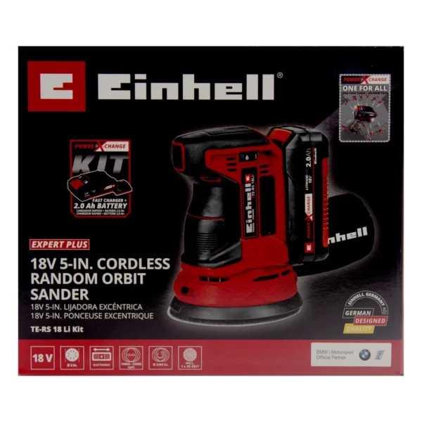 Einhell Power X-Change 18V Cordless Random Orbital Sander Woodworking Tool