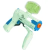 Gelbee™ Stinger Fully Automatic GLOW Gel BB Pistol in white and blue, with a clear hopper filled with green glow-in-the-dark gel beads on top
