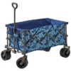 Folding Wagon Cart Bliss XL Blue Flower Design for Beach, Kids, Gear