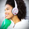Flips Audio HD Wired Headphones with Built in Speaker Foldable Dual Mode White