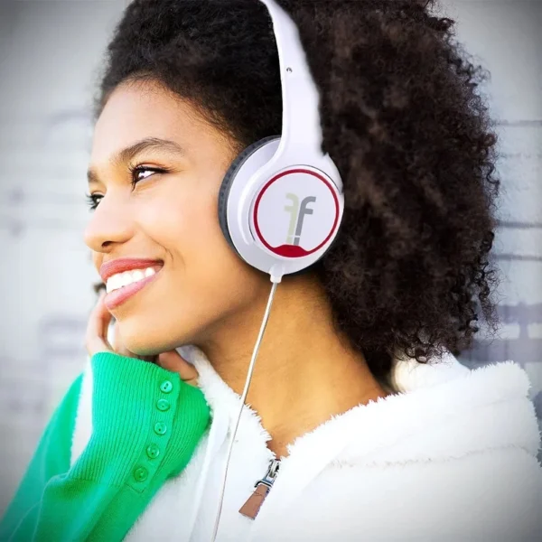 Flips Audio HD Wired Headphones with Built in Speaker Foldable Dual Mode White
