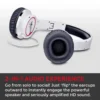 Flips Audio HD Wired Headphones with Built in Speaker Foldable Dual Mode White