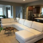 Lovesac Sactionals Couch Covers Set Seashell Solid Polylinen for 6 Seats 6 Sides