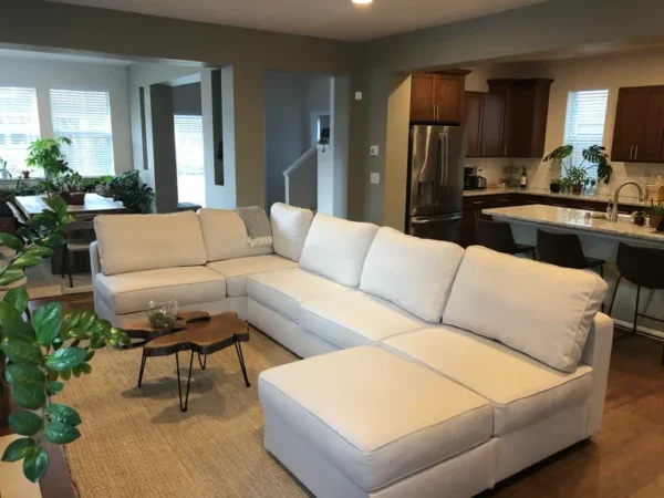 Lovesac Sactionals Couch Covers Set Seashell Solid Polylinen for 6 Seats 6 Sides