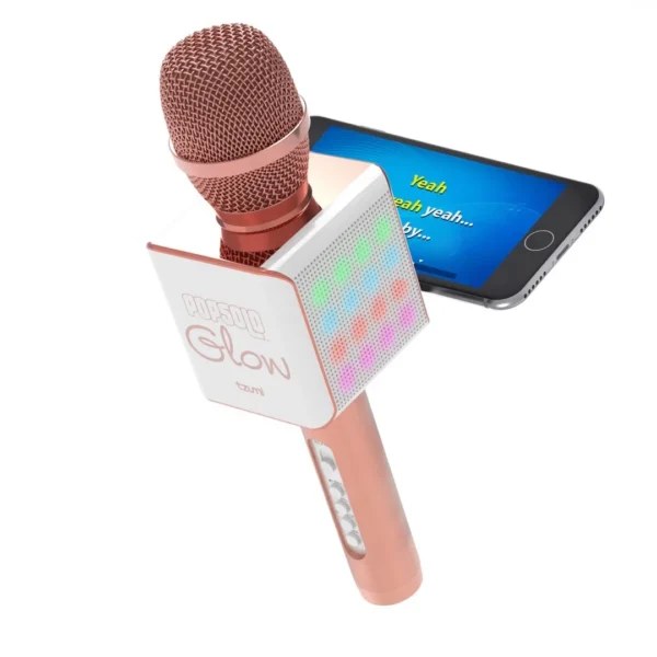 Tzumi Pop Solo Glow Karaoke Microphone Bluetooth Speaker LED Holder